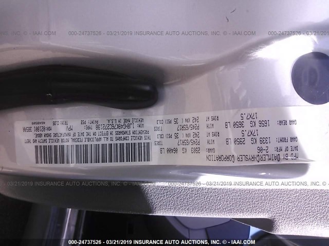 1J8HG48K76C272198 - 2006 JEEP COMMANDER 银色 照片 9