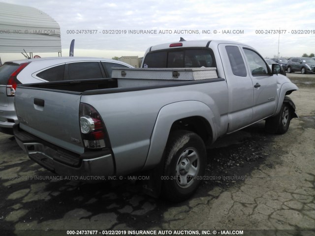 5TFUX4EN9CX010448 - 2012 TOYOTA TACOMA ACCESS CAB ვერცხლისფერი ფოტო 4