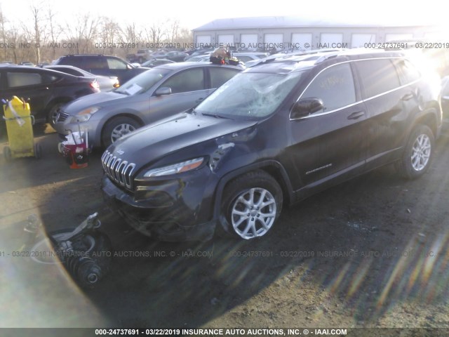 1C4PJMCB0FW559828 - 2015 JEEP CHEROKEE LATITUDE BLACK photo 2