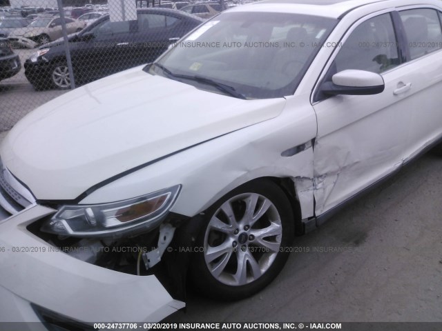 1FAHP2EW0AG156528 - 2010 FORD TAURUS SEL WHITE photo 6