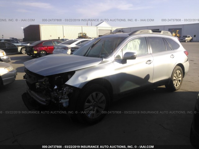 4S4BSAFC0H3293768 - 2017 SUBARU OUTBACK 2.5I PREMIUM SILVER photo 2