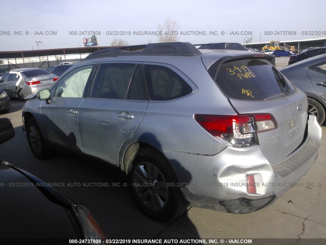 4S4BSAFC0H3293768 - 2017 SUBARU OUTBACK 2.5I PREMIUM SILVER photo 3