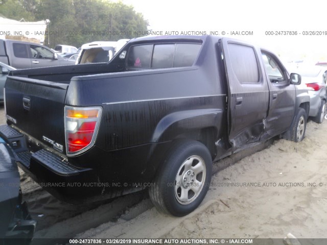 2HJYK16277H545299 - 2007 HONDA RIDGELINE RT BLACK photo 4