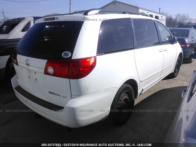 5TDZK23C97S017034 - 2007 TOYOTA SIENNA CE/LE WHITE photo 4