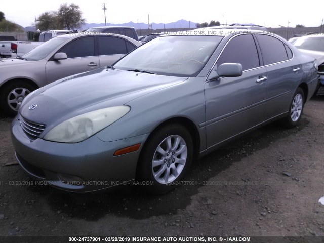 JTHBA30G145003548 - 2004 LEXUS ES 330 TURQUOISE photo 2