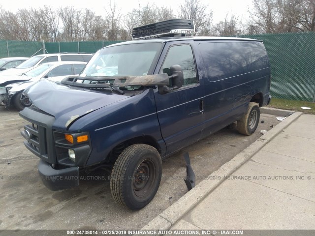 1FTSE3EL3BDA73969 - 2011 FORD ECONOLINE E350 SUPER DUTY VAN BLUE photo 2