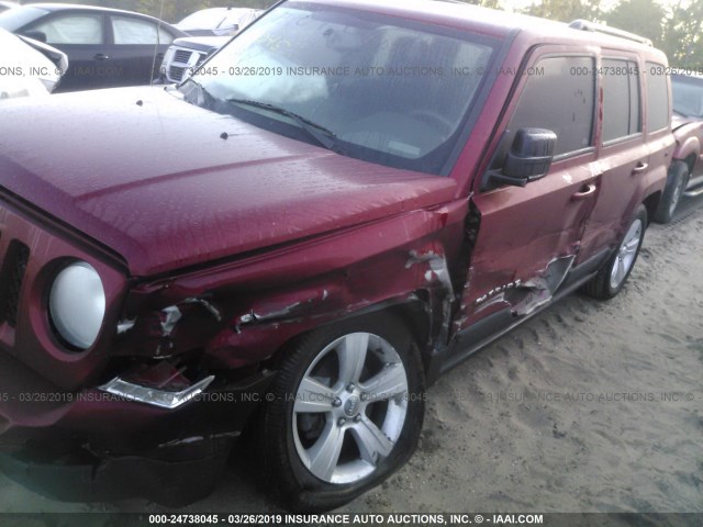 1C4NJPFB7HD183910 - 2017 JEEP PATRIOT LATITUDE RED photo 6