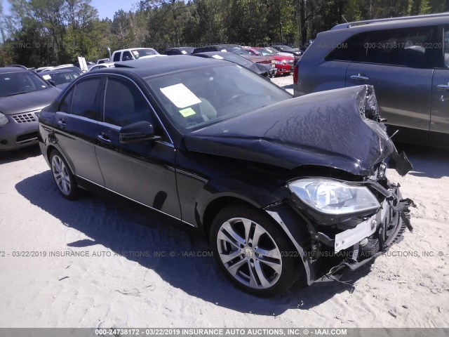 WDDGF4HBXEG256046 - 2014 MERCEDES-BENZ C 250 BLACK photo 1