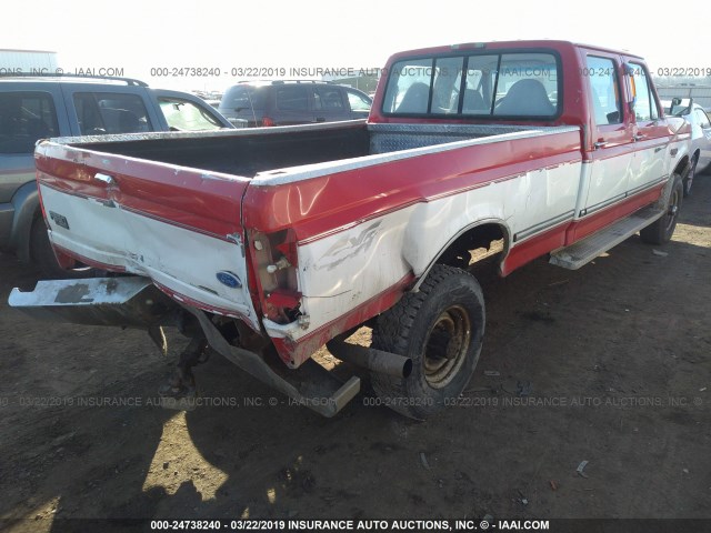 1FTJW36F8VEB28576 - 1997 FORD F350 RED photo 4