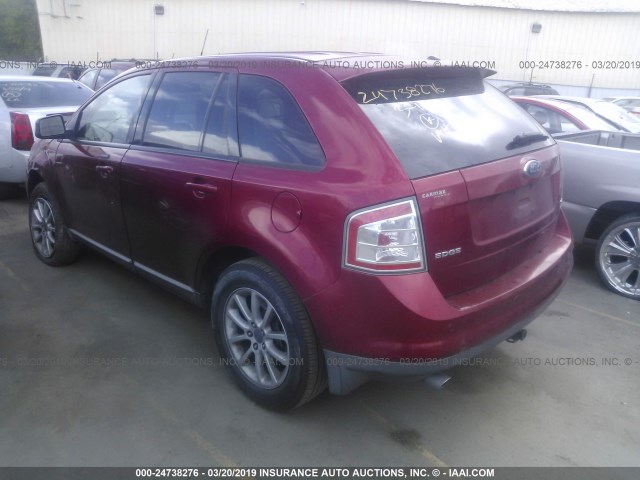 2FMDK38C37BB60759 - 2007 FORD EDGE SEL RED photo 3