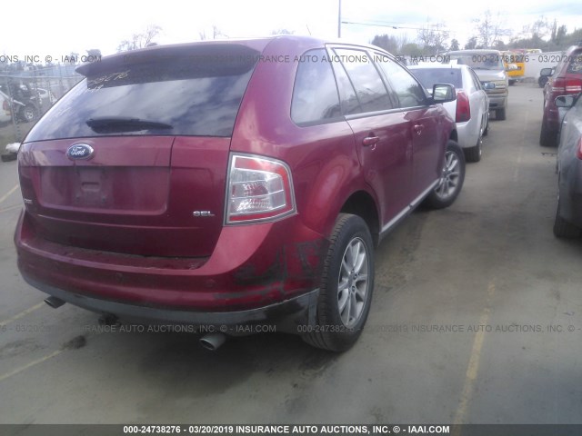 2FMDK38C37BB60759 - 2007 FORD EDGE SEL RED photo 4