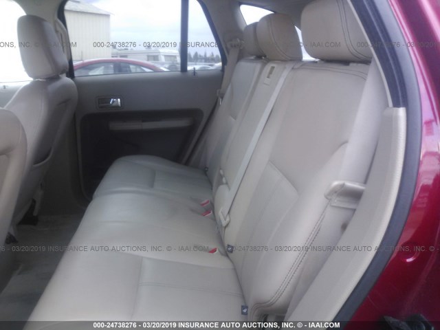 2FMDK38C37BB60759 - 2007 FORD EDGE SEL RED photo 8