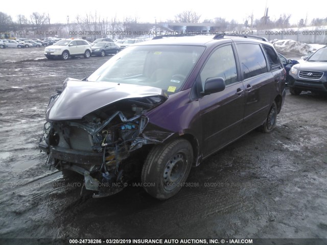 5TDKK4CC8AS334369 - 2010 TOYOTA SIENNA CE/LE MAROON photo 2