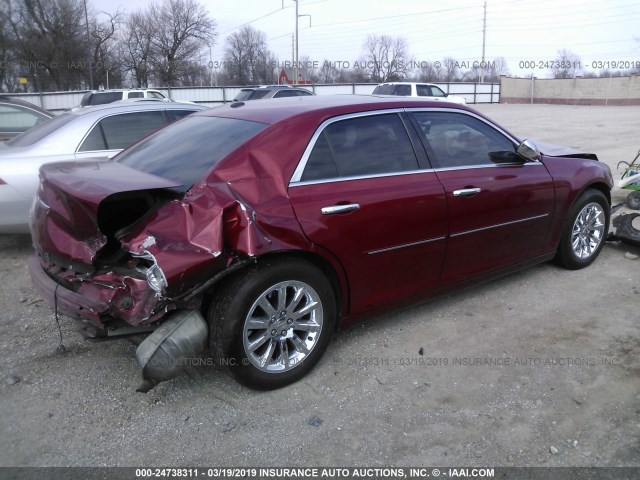 2C3CCACG1CH274363 - 2012 CHRYSLER 300 LIMITED RED photo 4