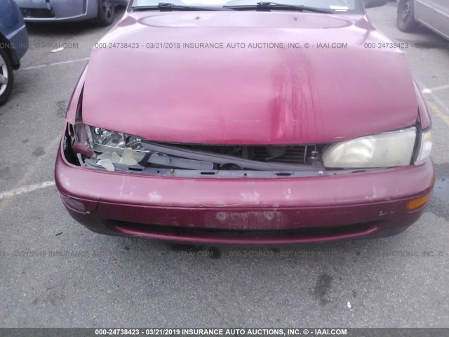 1NXAE09B7SZ265595 - 1995 TOYOTA COROLLA LE/DX RED photo 6