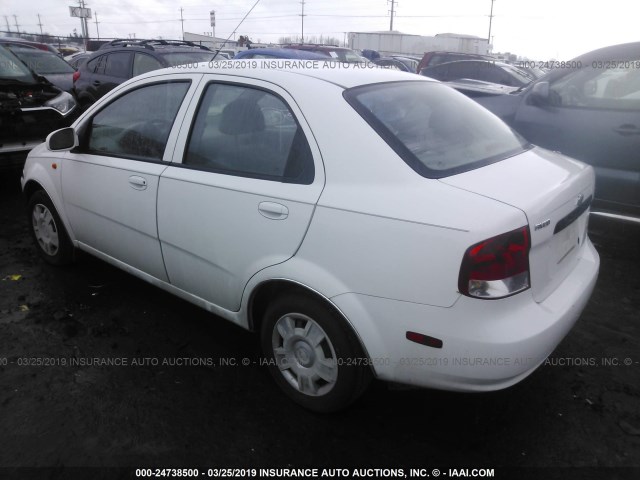 KL1TD52694B112135 - 2004 CHEVROLET AVEO WHITE photo 3