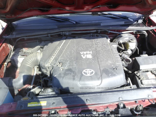5TFUU4EN7BX012724 - 2011 TOYOTA TACOMA ACCESS CAB წითელი ფოტო 10