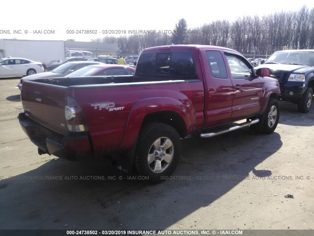 5TFUU4EN7BX012724 - 2011 TOYOTA TACOMA ACCESS CAB წითელი ფოტო 4