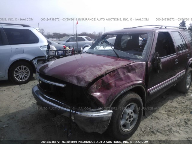 1GNDT13W3XK203596 - 1999 CHEVROLET BLAZER BURGUNDY photo 6