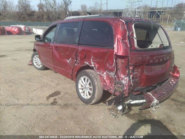 2C4RDGCG9ER173798 - 2014 DODGE GRAND CARAVAN SXT RED photo 3