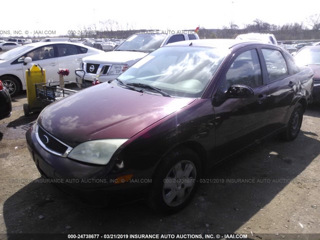 1FAHP34N37W196678 - 2007 FORD FOCUS ZX4/S/SE/SES MAROON photo 2