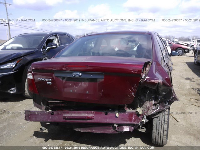 1FAHP34N37W196678 - 2007 FORD FOCUS ZX4/S/SE/SES MAROON photo 6