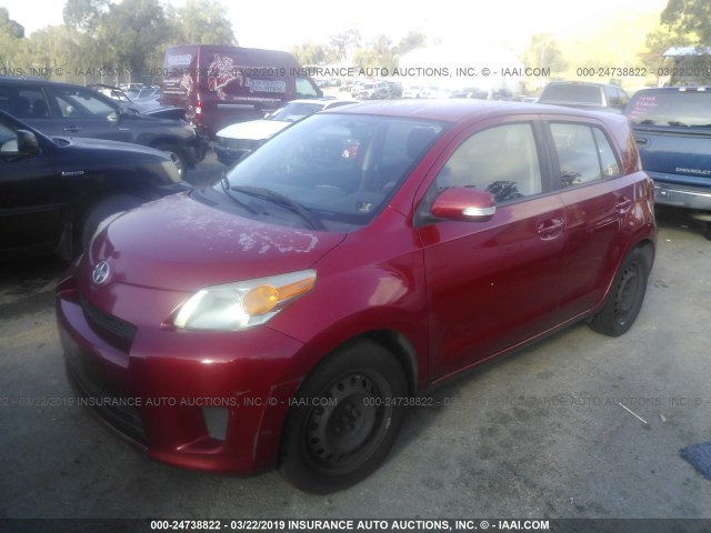 JTKKU10478J003952 - 2008 TOYOTA SCION XD RED photo 2