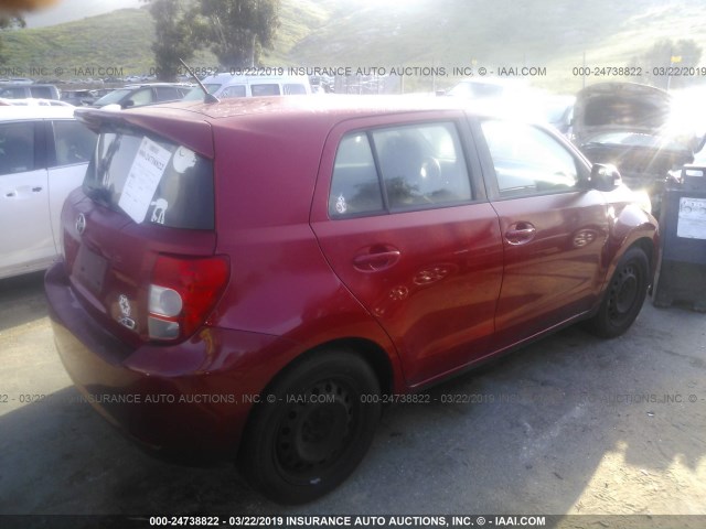 JTKKU10478J003952 - 2008 TOYOTA SCION XD RED photo 4