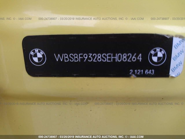 WBSBF9328SEH08264 - 1995 BMW M3 YELLOW photo 9