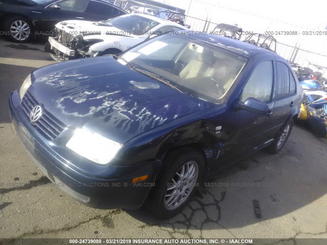 3VWSD69M41M130574 - 2001 VOLKSWAGEN JETTA GLS BLUE photo 2