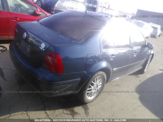3VWSD69M41M130574 - 2001 VOLKSWAGEN JETTA GLS BLUE photo 4