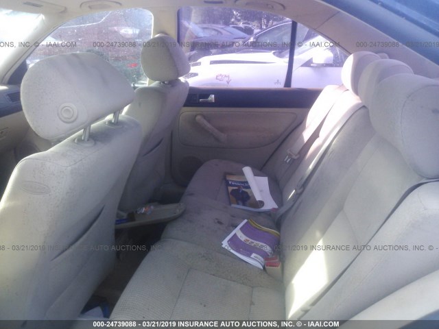 3VWSD69M41M130574 - 2001 VOLKSWAGEN JETTA GLS BLUE photo 8