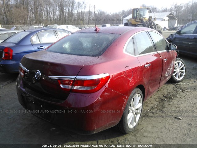 1G4PR5SK1C4138333 - 2012 BUICK VERANO CONVENIENCE RED photo 4