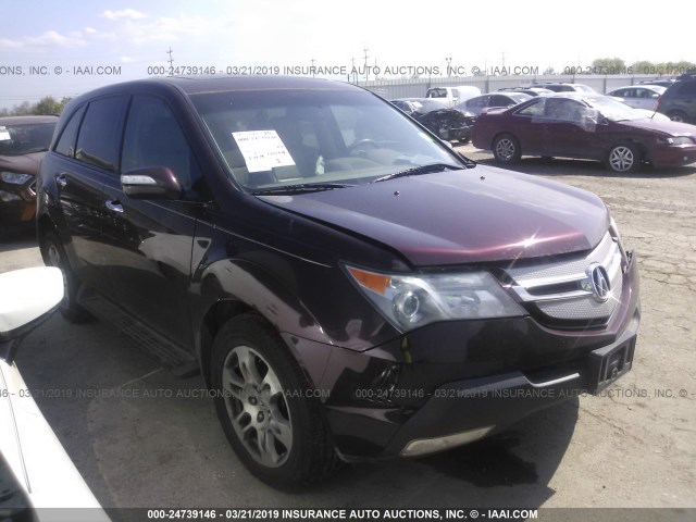 2HNYD28649H524301 - 2009 ACURA MDX TECHNOLOGY PURPLE photo 1