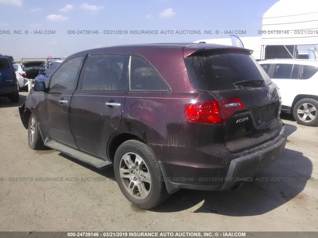 2HNYD28649H524301 - 2009 ACURA MDX TECHNOLOGY PURPLE photo 3