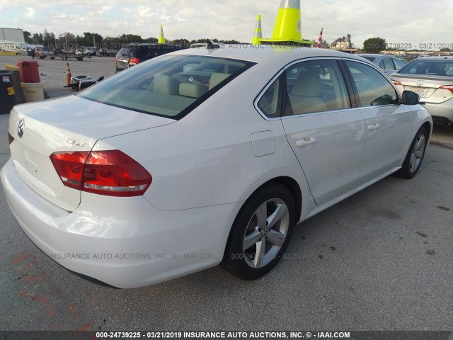 1VWBS7A34FC044379 - 2015 VOLKSWAGEN PASSAT SE WHITE photo 4