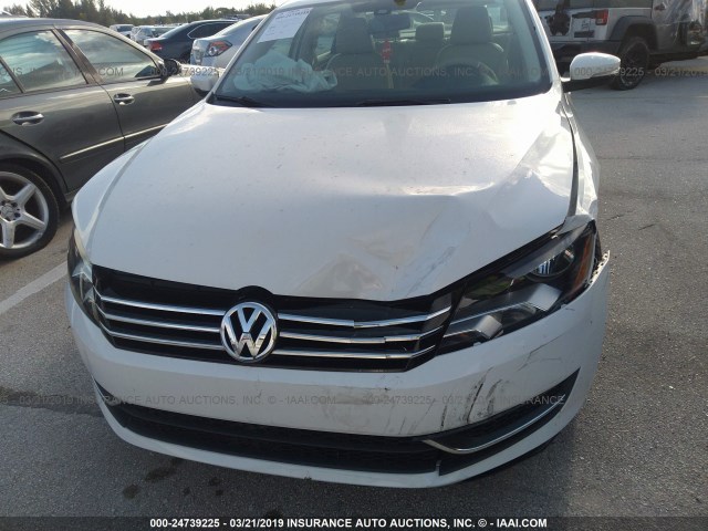 1VWBS7A34FC044379 - 2015 VOLKSWAGEN PASSAT SE WHITE photo 6