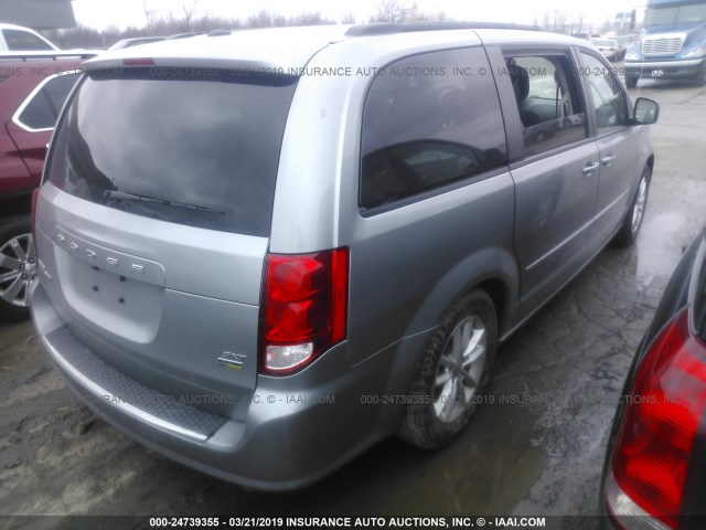 2C4RDGCG7GR256407 - 2016 DODGE GRAND CARAVAN SXT SILVER photo 4