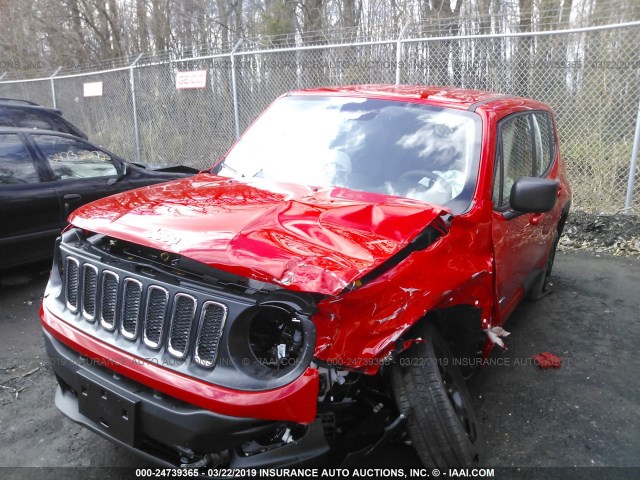 ZACCJBABXJPJ45027 - 2018 JEEP RENEGADE SPORT RED photo 2