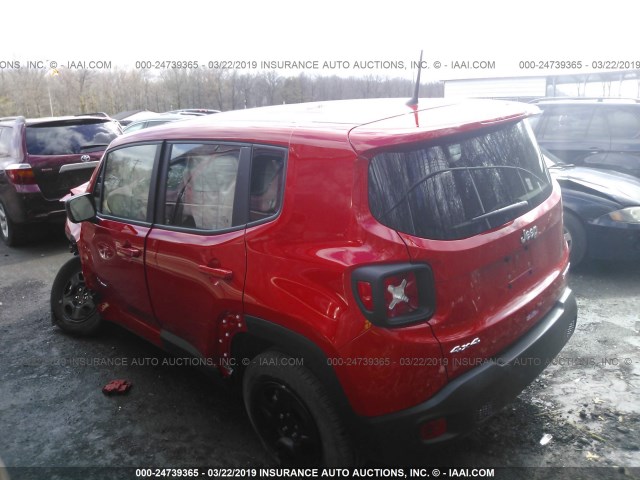 ZACCJBABXJPJ45027 - 2018 JEEP RENEGADE SPORT RED photo 3