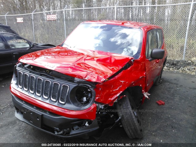 ZACCJBABXJPJ45027 - 2018 JEEP RENEGADE SPORT RED photo 6