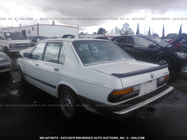 WBADC8407G0667818 - 1986 BMW 535 I AUTOMATIC WHITE photo 3