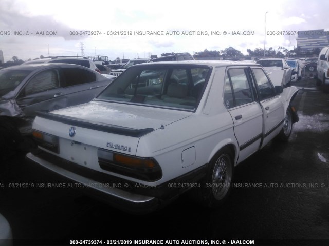 WBADC8407G0667818 - 1986 BMW 535 I AUTOMATIC WHITE photo 4