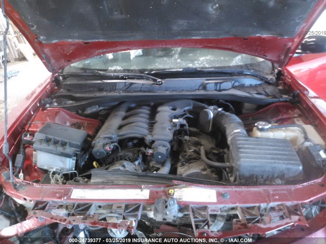 2B3KA43G67H831323 - 2007 DODGE CHARGER SE/SXT RED photo 10