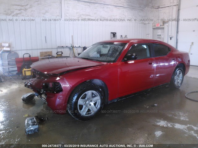 2B3KA43G67H831323 - 2007 DODGE CHARGER SE/SXT RED photo 2