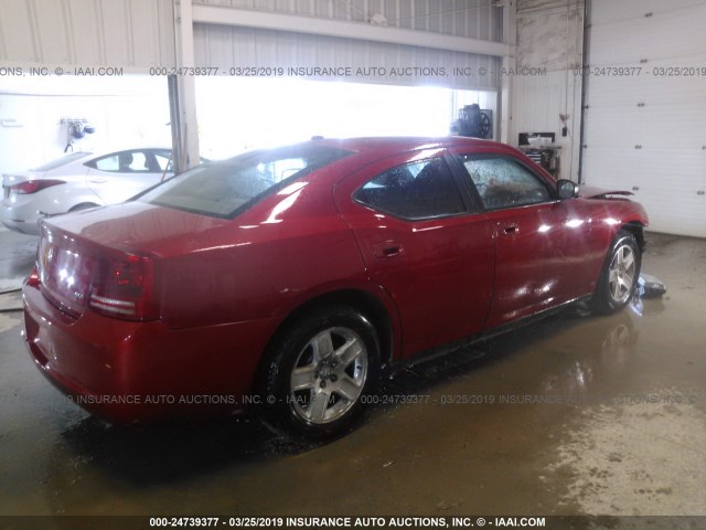 2B3KA43G67H831323 - 2007 DODGE CHARGER SE/SXT RED photo 4