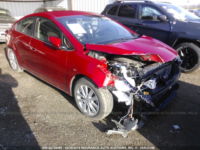 KNAFX4A81F5307378 - 2015 KIA FORTE EX RED photo 1