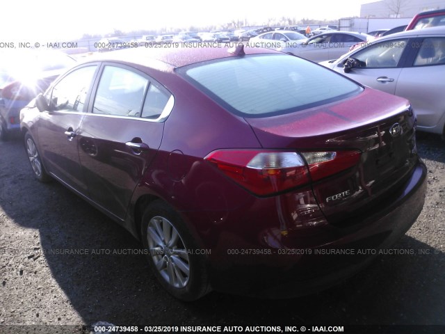 KNAFX4A81F5307378 - 2015 KIA FORTE EX RED photo 3