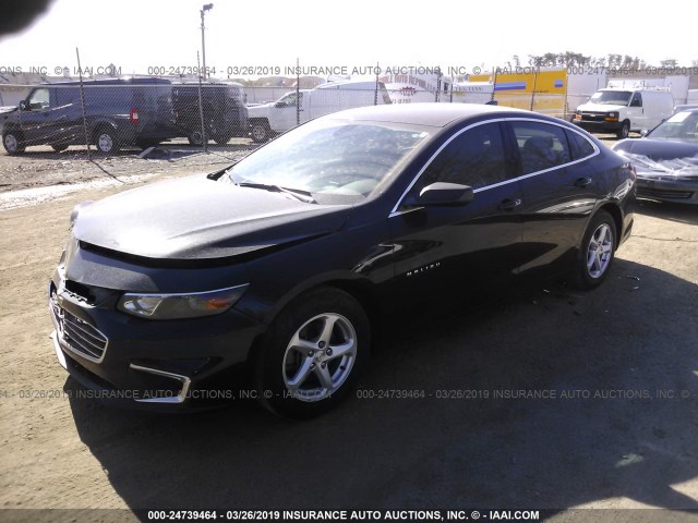 1G1ZB5ST6HF161900 - 2017 CHEVROLET MALIBU LS BLACK photo 2