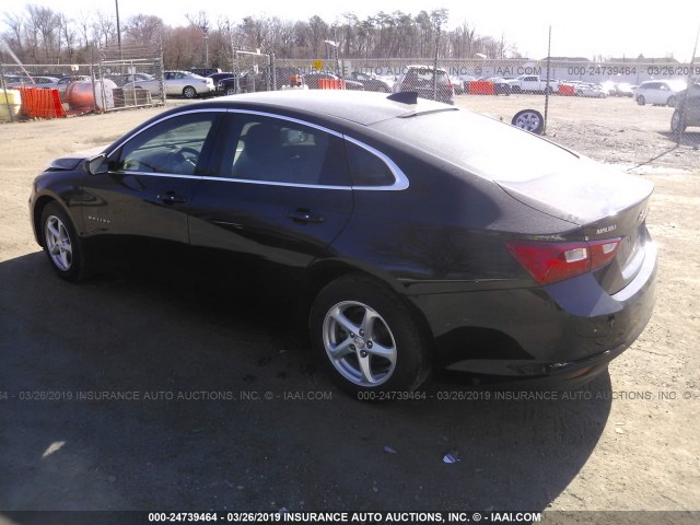 1G1ZB5ST6HF161900 - 2017 CHEVROLET MALIBU LS BLACK photo 3
